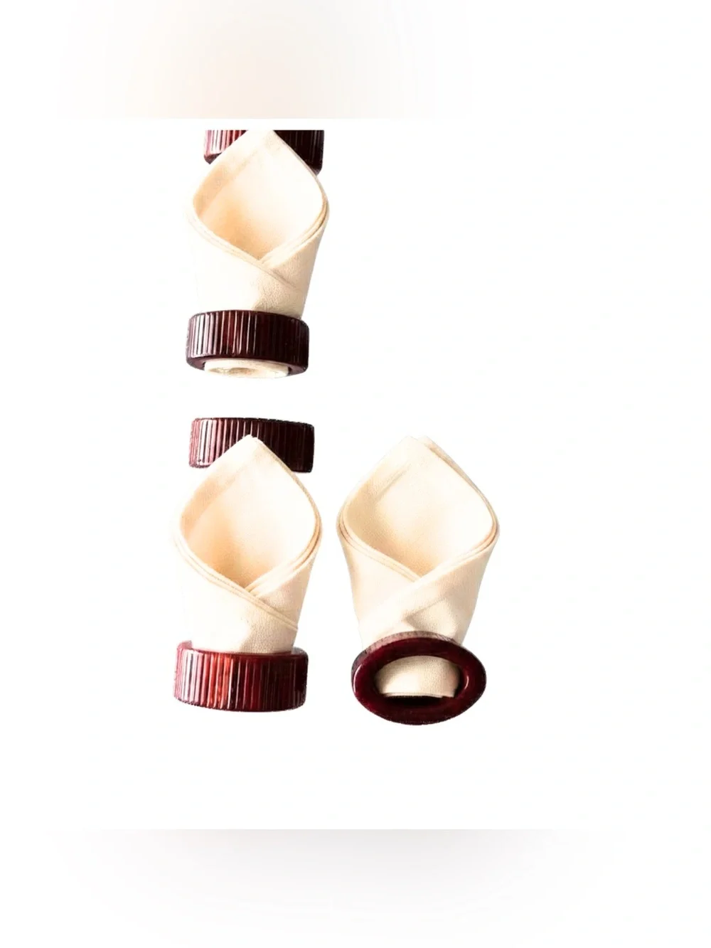 Williams Sonoma Set of 12 Red Napkin‎ Rings - Glossy Ribbed Vintage Table Decor